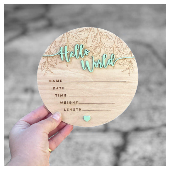 Birth Announcement / Hello World Plaque - The FoilSmith