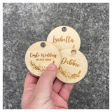 Round Wooden Place Names / Wedding Favours